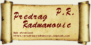Predrag Radmanović vizit kartica